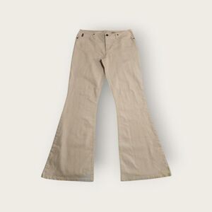 Vintage Y2k early 2000s Mudd tan low rise no waistband flare pants